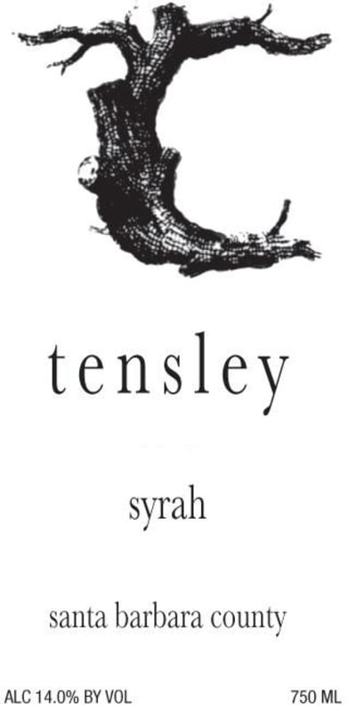 Tensley Santa Barbara Syrah 2011 Front Label