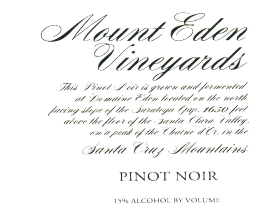 Mount Eden Vineyards Pinot Noir 2011 Front Label