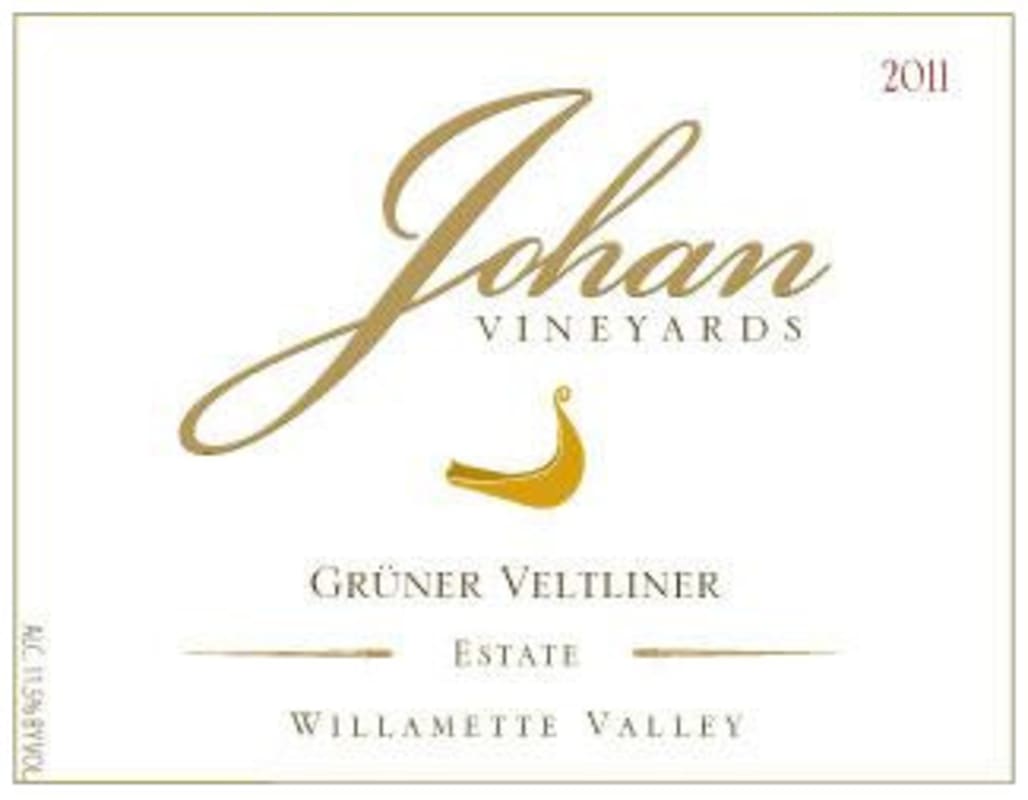Johan Vineyards Gruner Veltliner 2011 Front Label