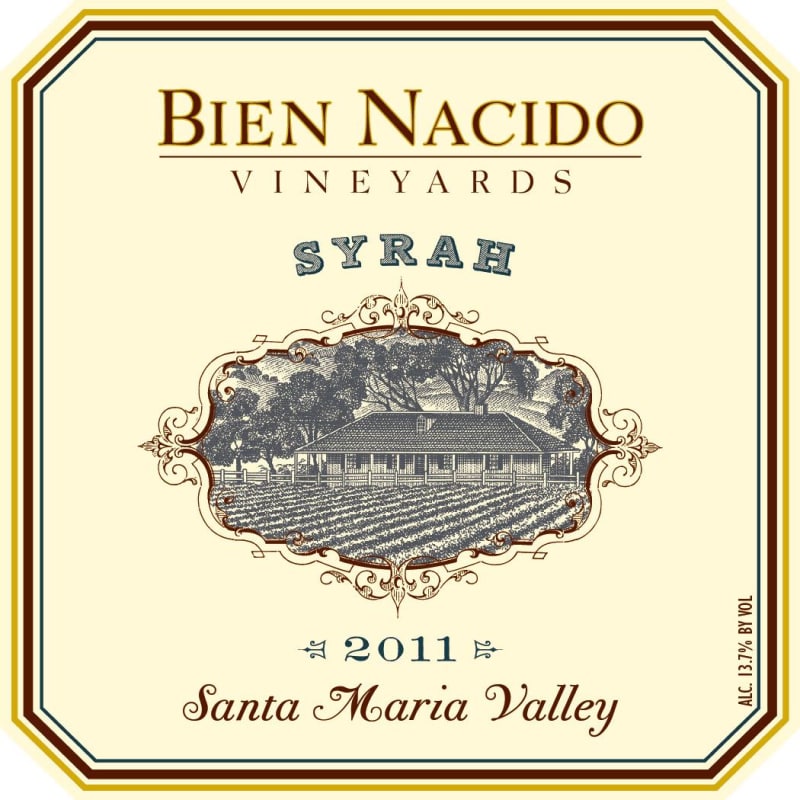 Bien Nacido Estate Bien Nacido Vineyard Syrah 2011 Front Label