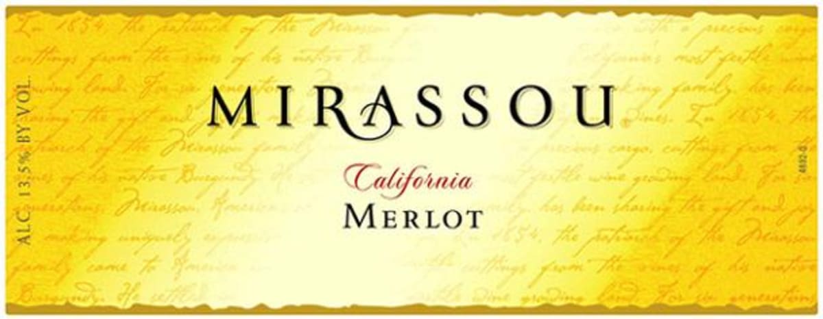 Mirassou Merlot 2011 Front Label