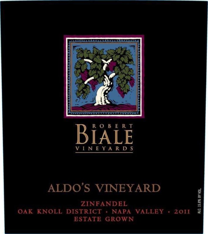 Robert Biale Vineyards Aldo's Vineyard Zinfandel 2011 Front Label