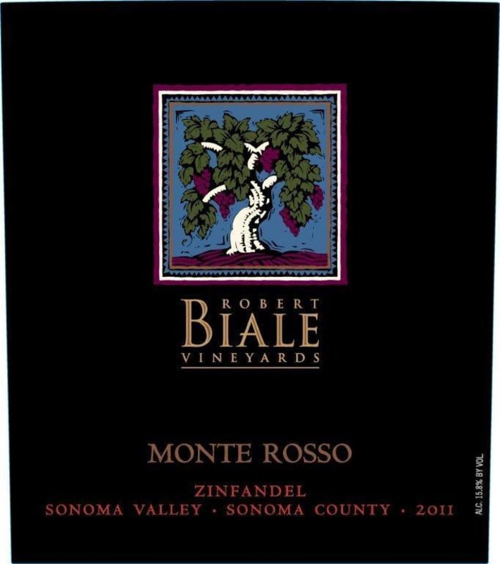 Robert Biale Vineyards Monte Rosso Zinfandel 2011 Front Label