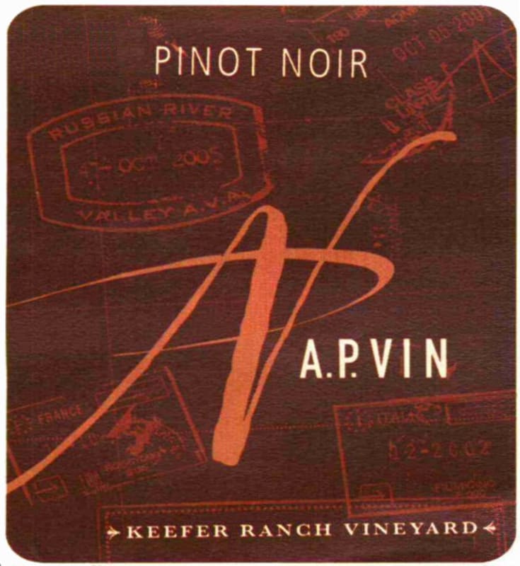 A.P. Vin Keefer Ranch Pinot Noir 2011 Front Label
