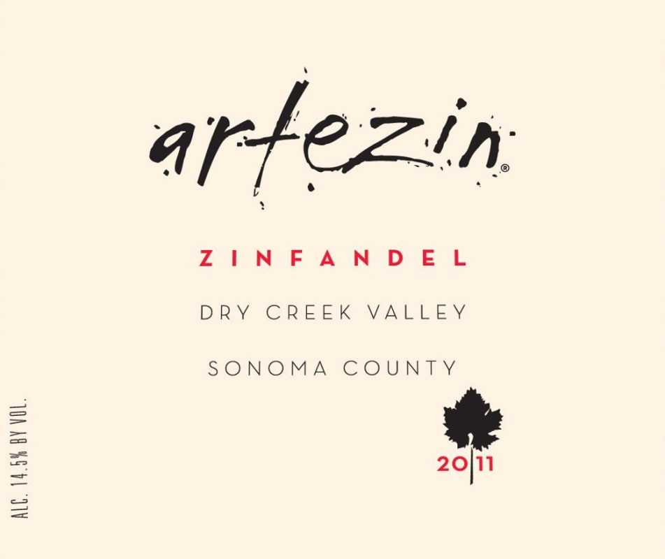 Artezin Zinfandel 2011 Front Label