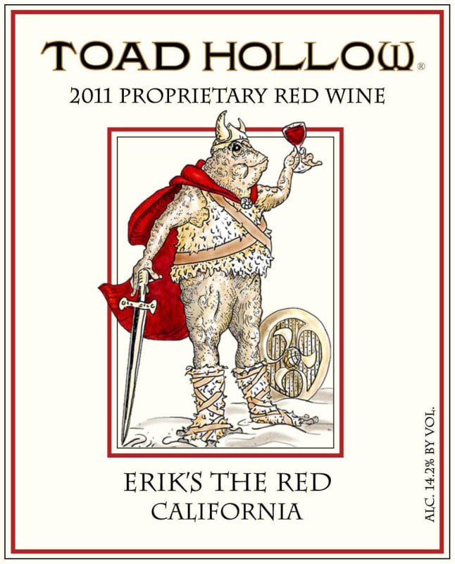Toad Hollow Erik's the Red 2011 Front Label