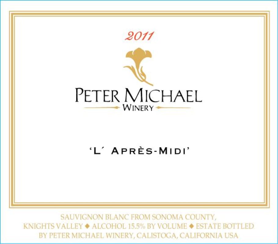 Peter Michael L'Apres-Midi Sauvignon Blanc 2011 Front Label