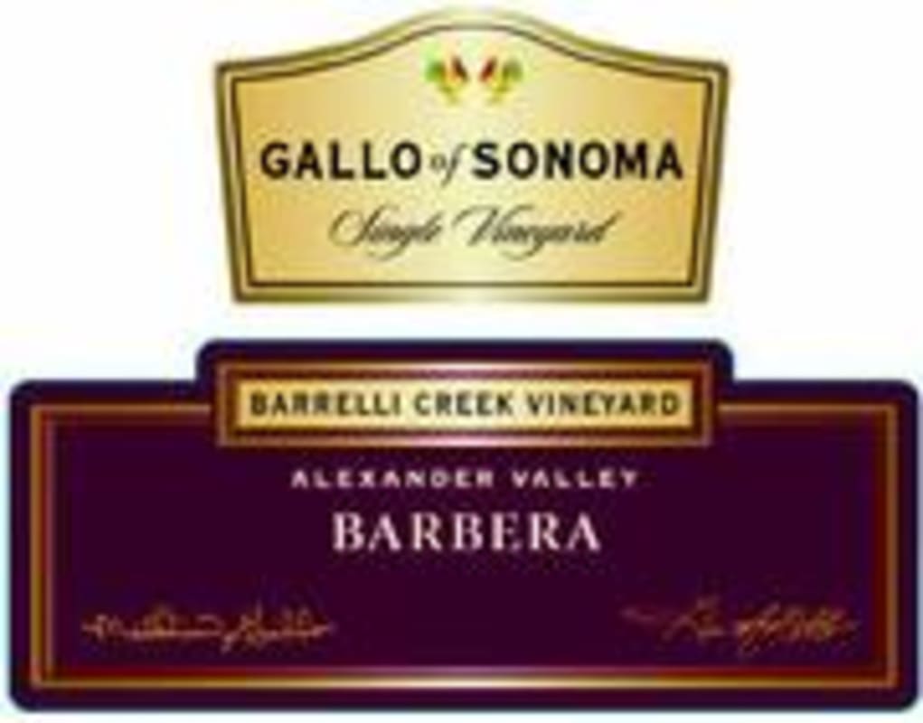 Gallo of Sonoma Barelli Creek Vineyard Barbera 1999 Front Label