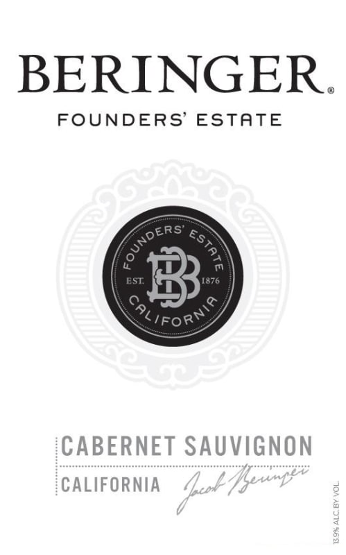 Beringer Founders' Estate Cabernet Sauvignon 2012 Front Label