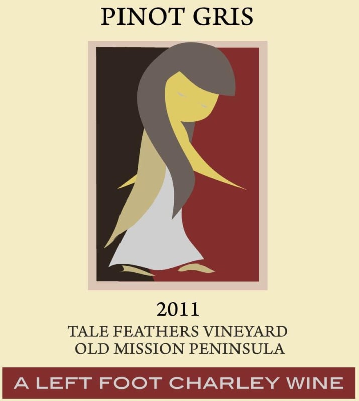 Left Foot Charley Tale Feathers Vineyard Pinot Gris 2011 Front Label