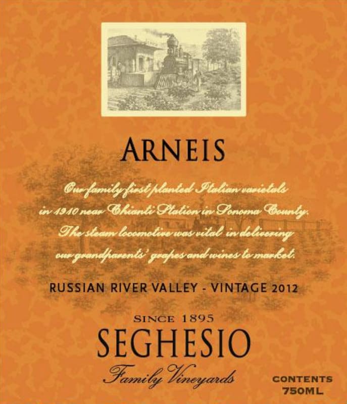 Seghesio Arneis 2012 Front Label