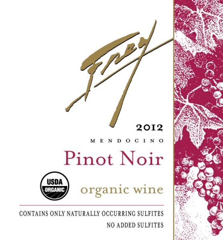 Frey Organic Pinot Noir 2012 Front Label