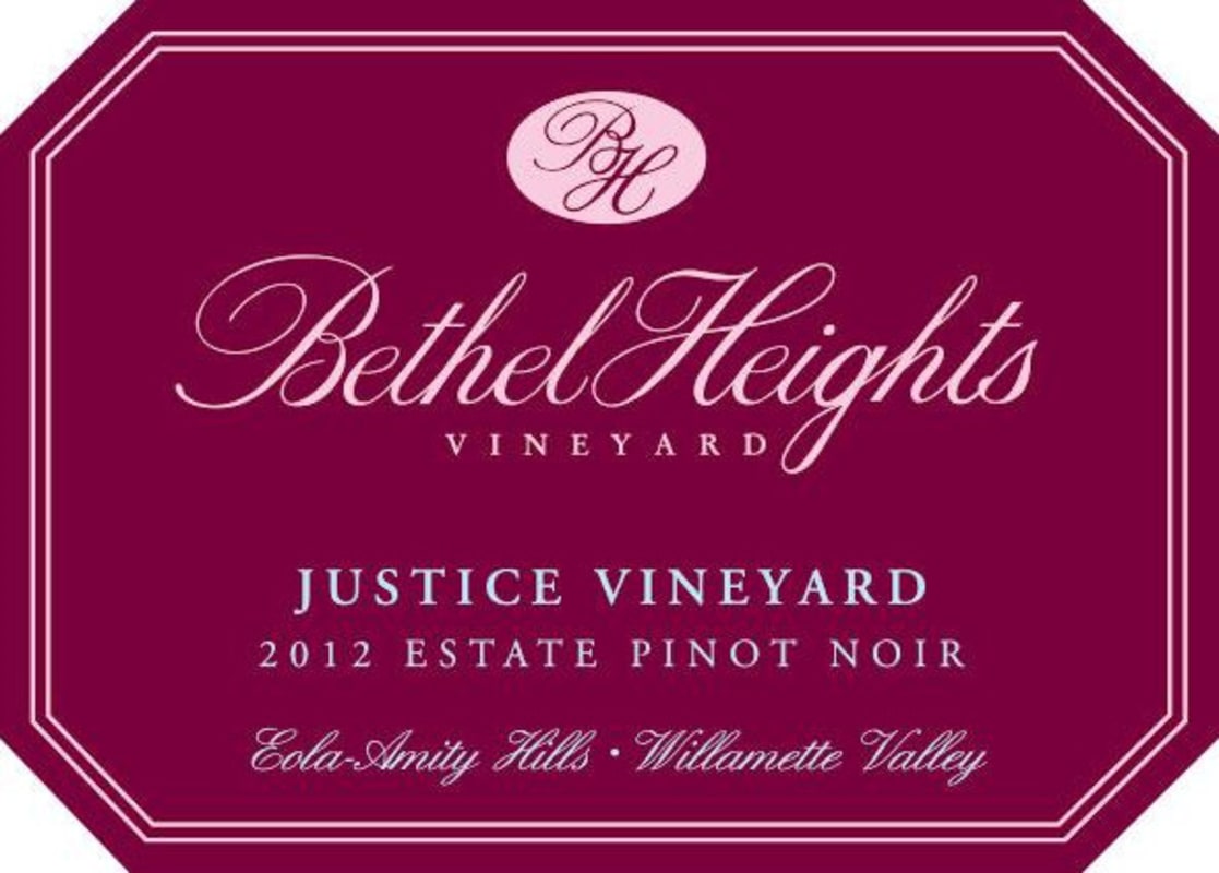 Bethel Heights Justice Vineyard Pinot Noir 2012 Front Label