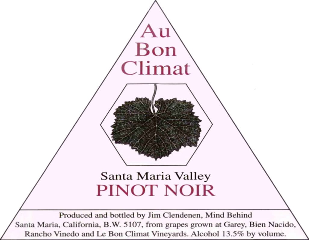 Au Bon Climat Santa Maria Valley Pinot Noir 2012 Front Label