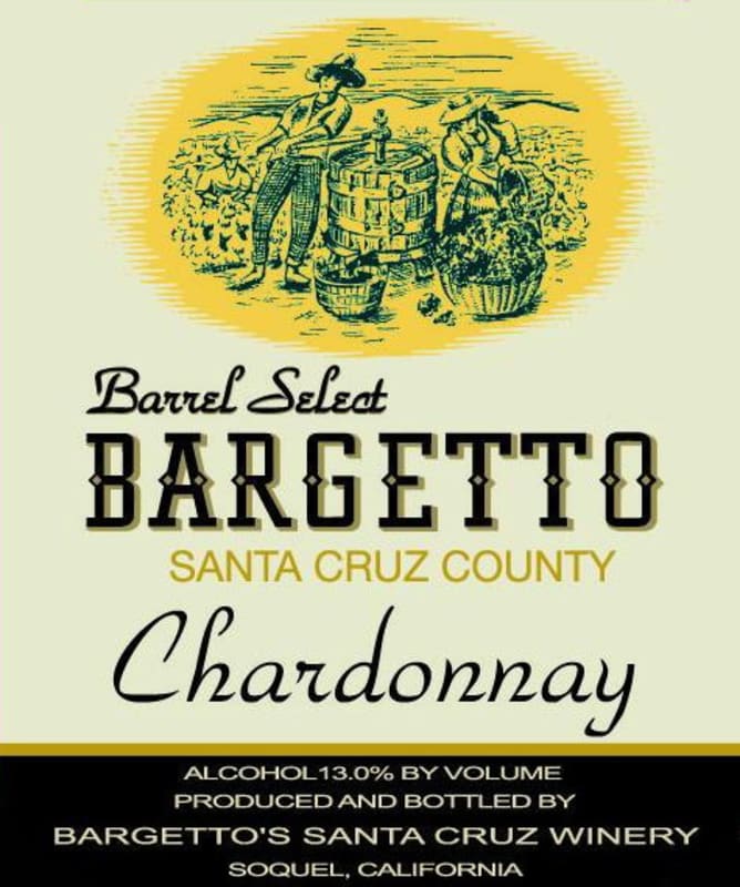Bargetto Santa Cruz Mountains Chardonnay 2012 Front Label