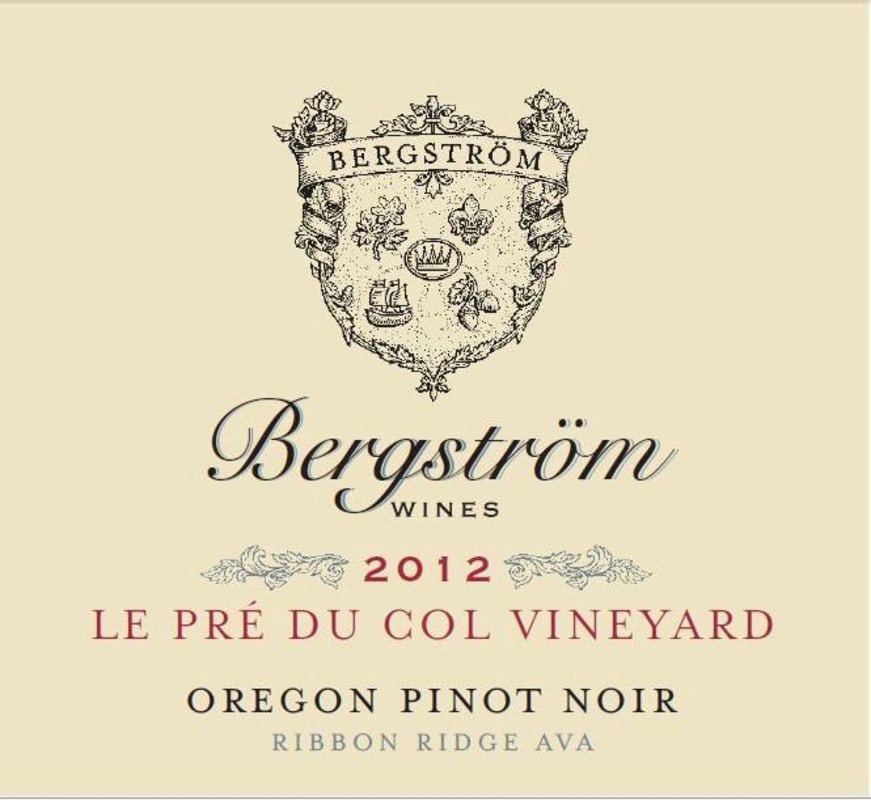 Bergstrom Ribbon Ridge Le Pre Du Col Vineyard Pinot Noir 2012 Front Label