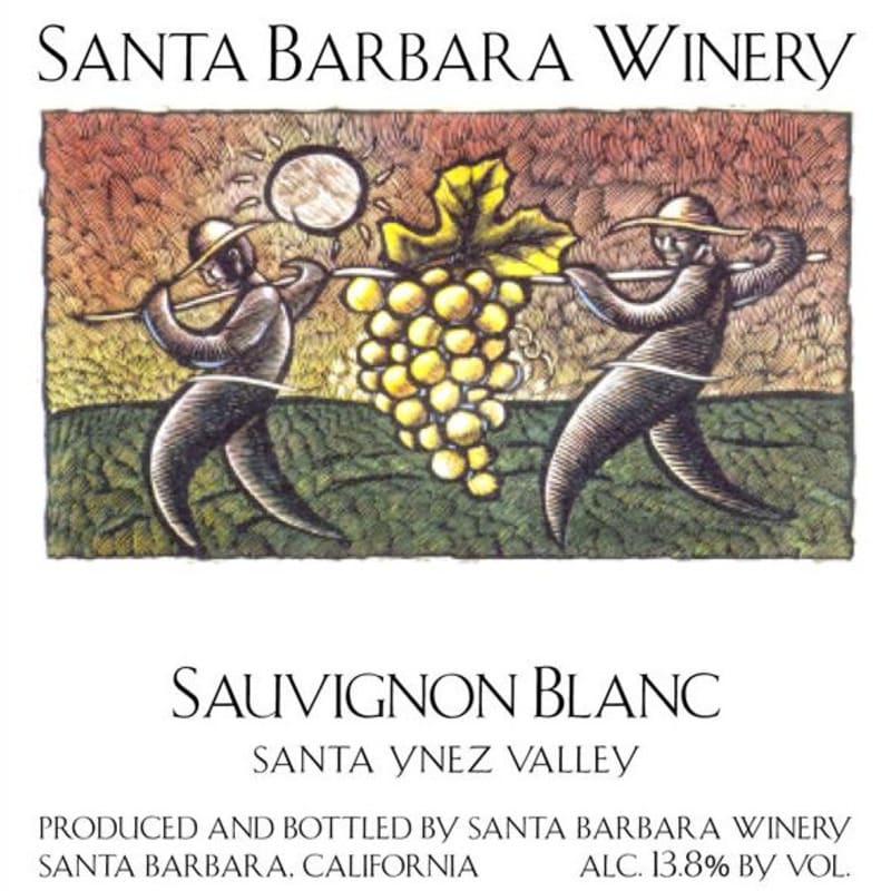 Santa Barbara Winery Santa Ynez Valley Sauvignon Blanc 2012 Front Label