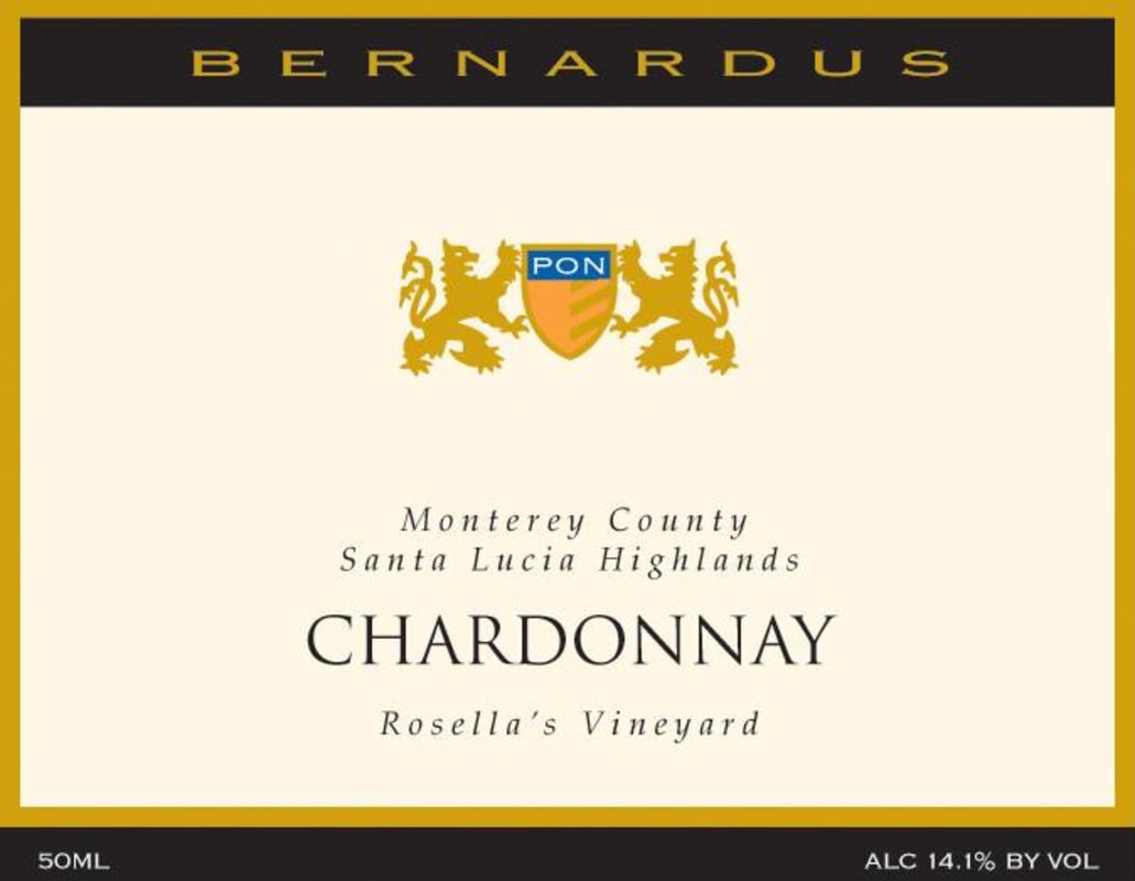 Bernardus Rosella's Vineyard Chardonnay 2012 Front Label