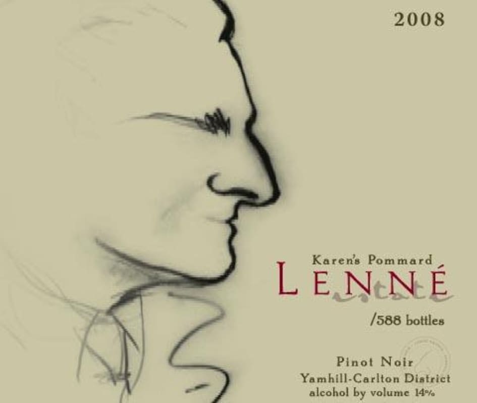 Lenne Estate Karens Pommard Pinot Noir 2008 Front Label