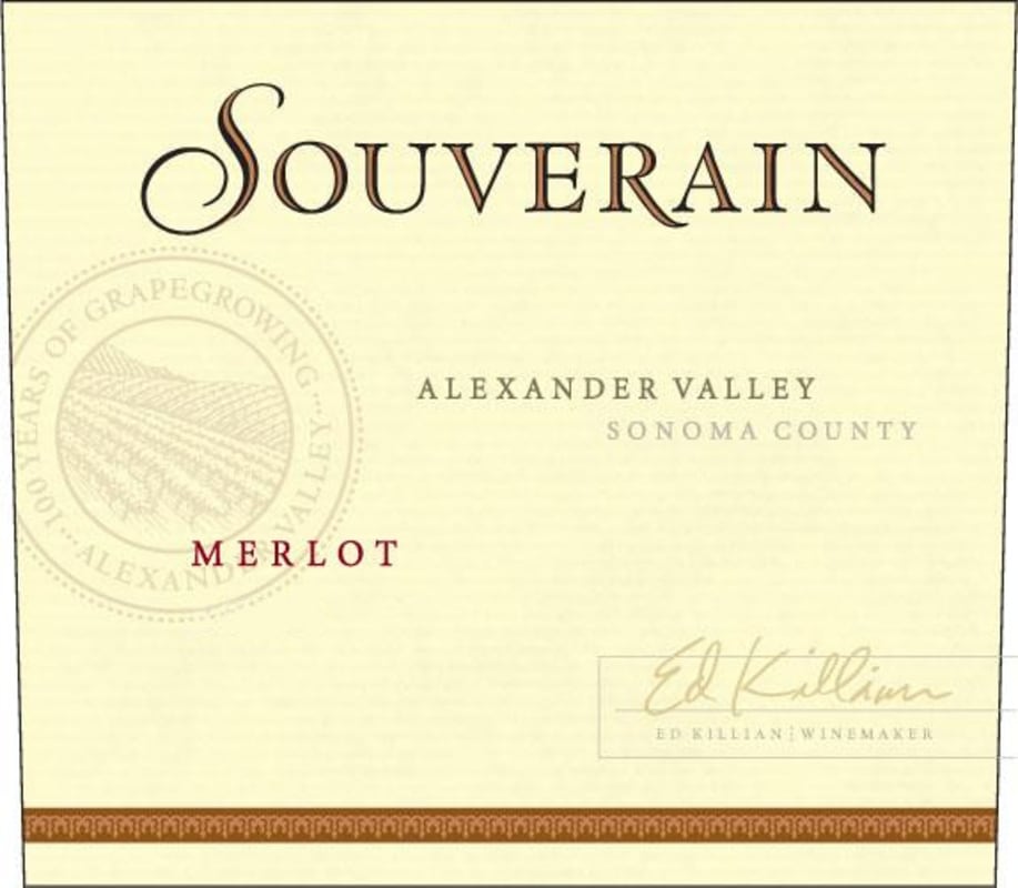 Chateau Souverain Alexander Valley Merlot 2012 Front Label