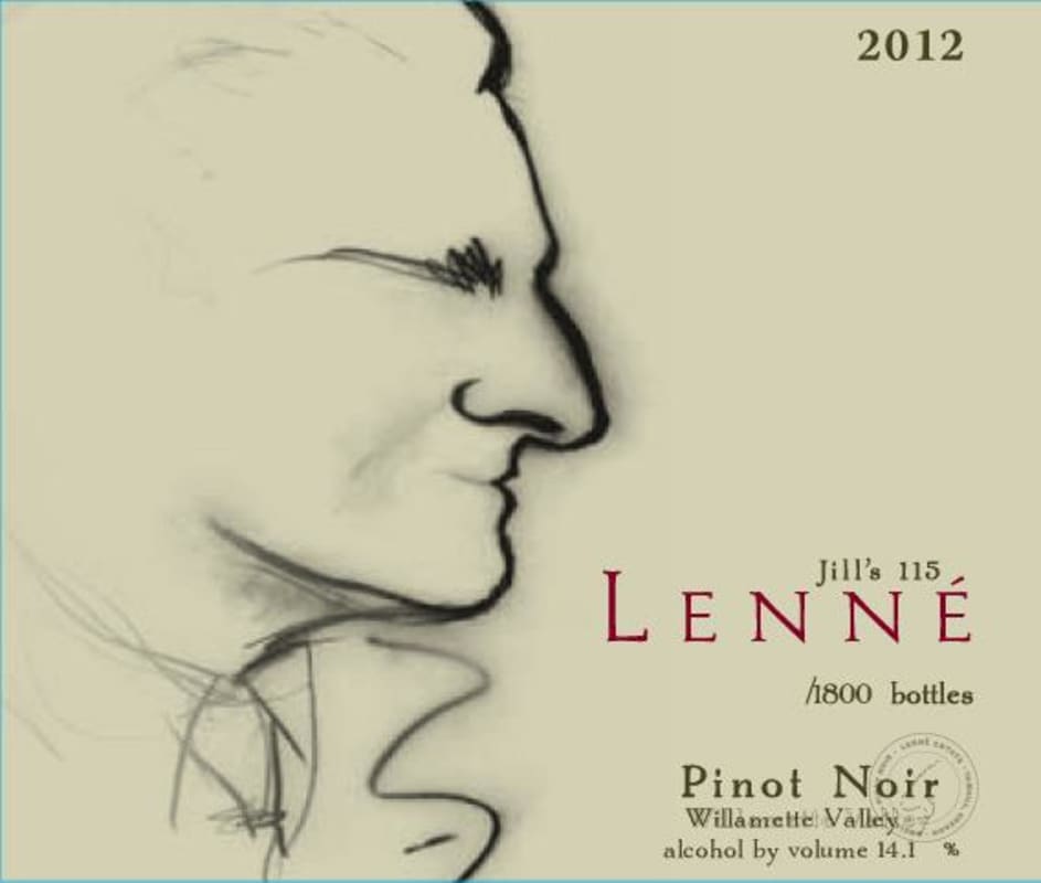 Lenne Estate Jills 115 Pinot Noir 2012 Front Label