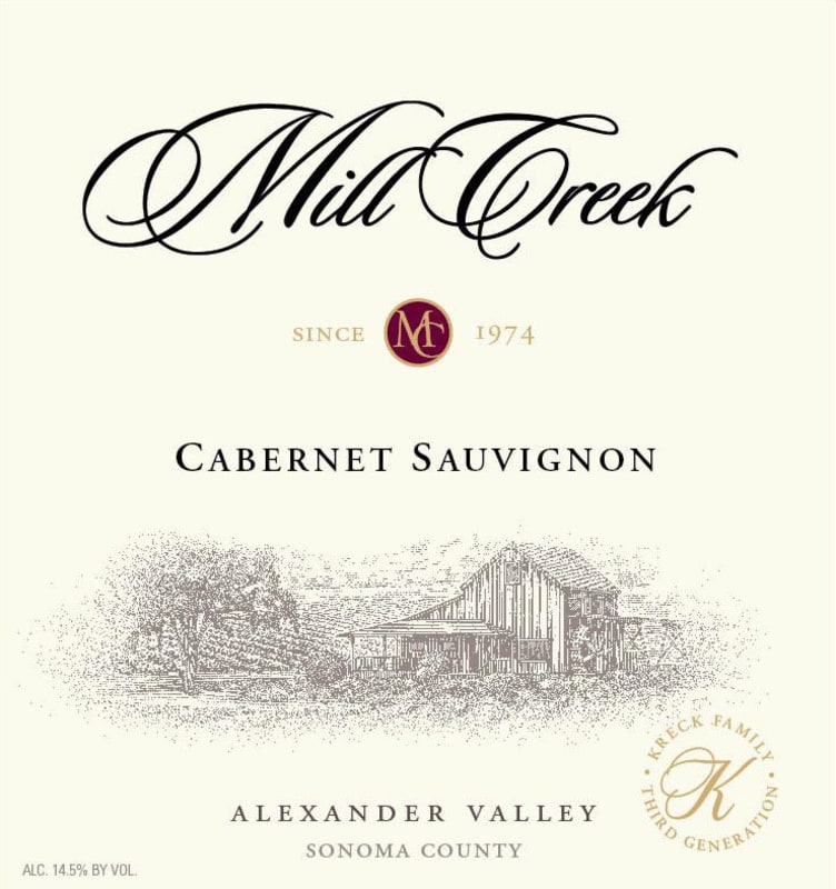 Mill Creek Cabernet Sauvignon 2012 Front Label