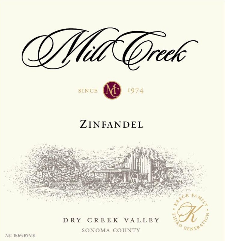 Mill Creek Dry Creek Zinfandel 2012 Front Label