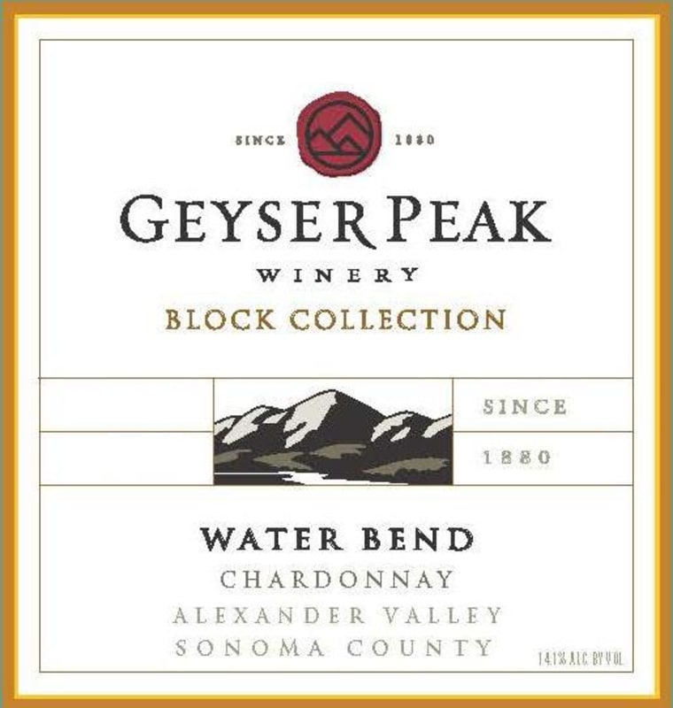 Geyser Peak Water Bend Chardonnay 2012 Front Label