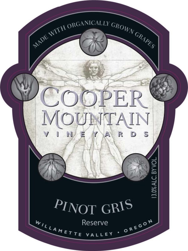Cooper Mountain Reserve Pinot Gris 2012 Front Label