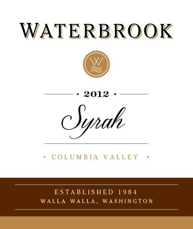 Waterbrook Syrah 2012 Front Label