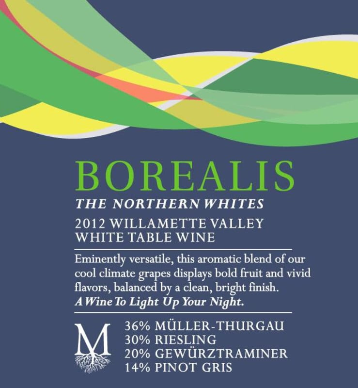 Montinore Estate Borealis White Blend 2012 Front Label