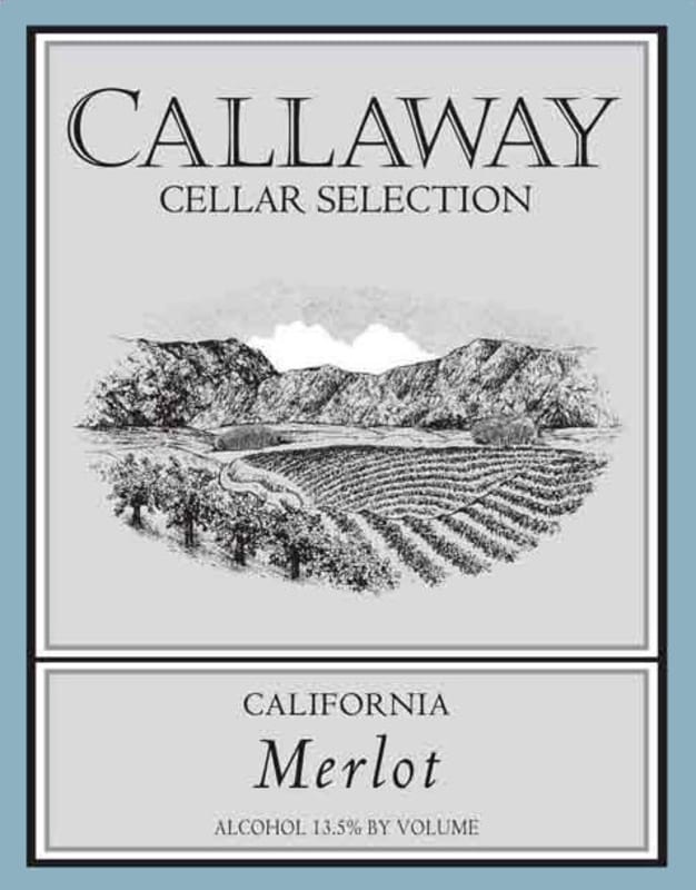 Callaway Cellar Selection Merlot 2012 Front Label