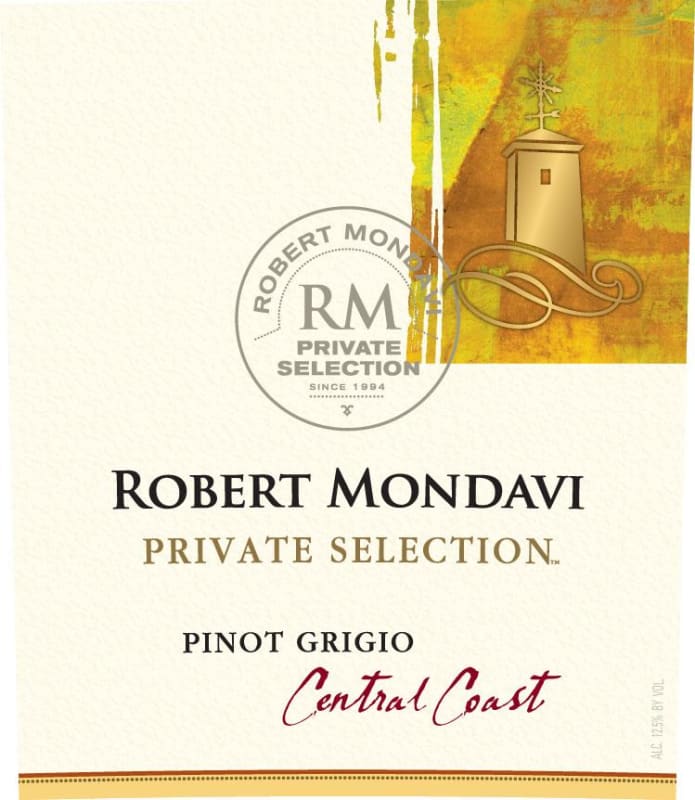 Robert Mondavi Private Selection Pinot Grigio 2012 Front Label