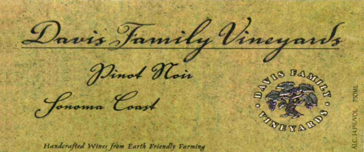Davis Family Vineyards Sonoma Coast Pinot Noir 2012 Front Label
