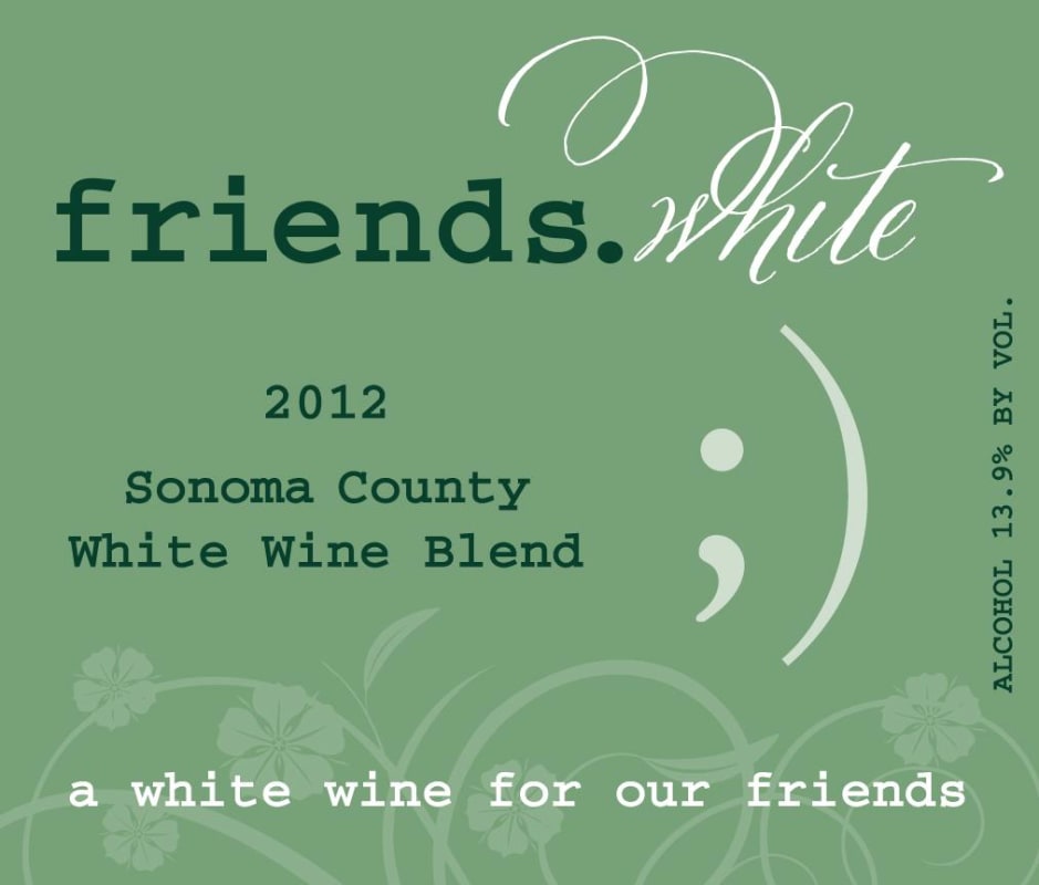 Pedroncelli friends.white 2012 Front Label