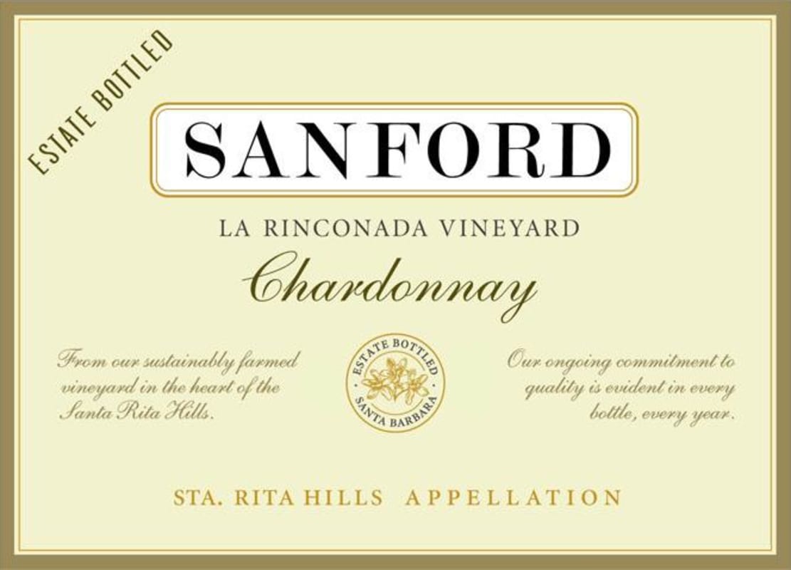Sanford La Rinconada Chardonnay 2012 Front Label