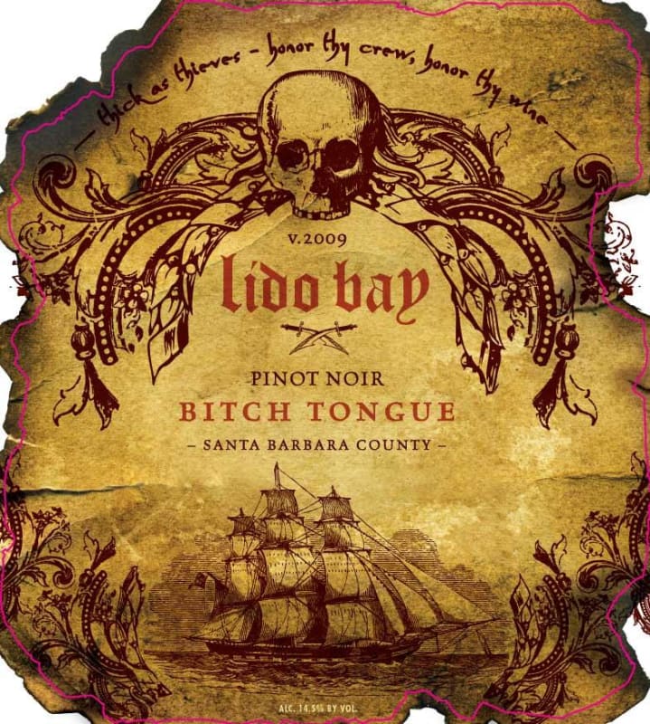 Lido Bay Bitch Tongue Pinot Noir 2009 Front Label