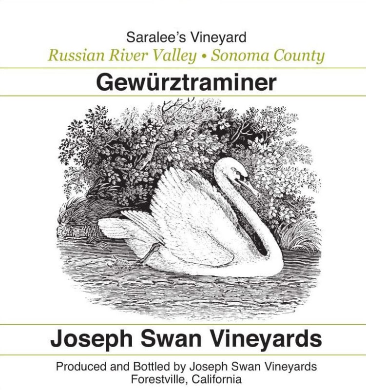 Joseph Swan Saralee's Vineyard Gewurztraminer 2012 Front Label