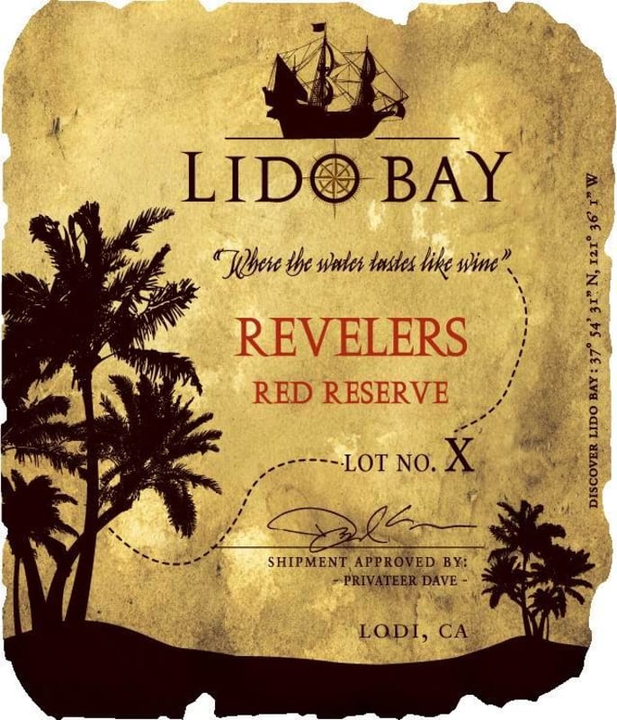 Lido Bay Revelers Red Reserve 2012 Front Label