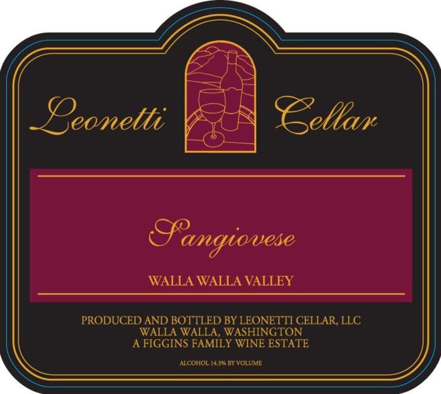 Leonetti Sangiovese 2012 Front Label