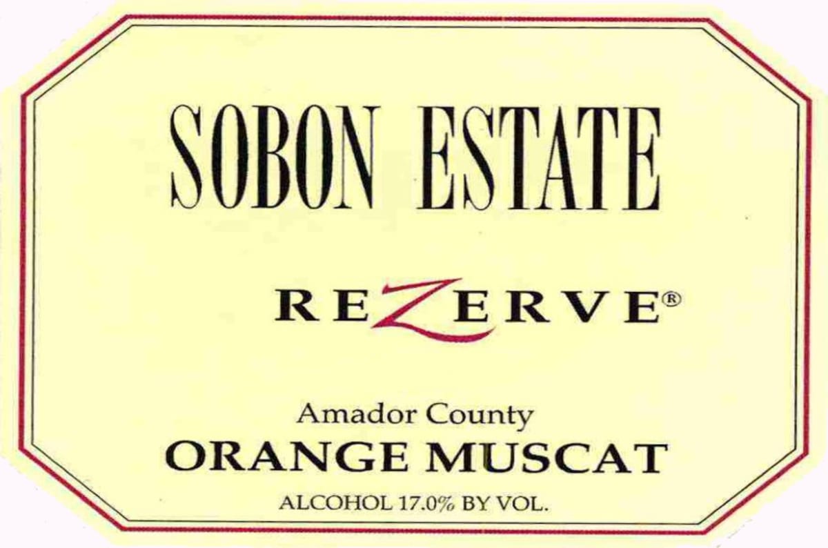 Sobon Estate Orange Rezerve Muscat 2012 Front Label