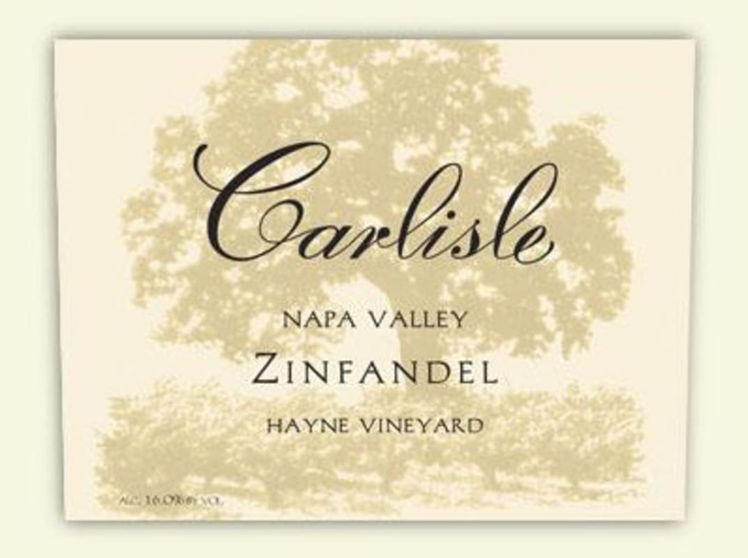 Carlisle Hayne Vineyard Zinfandel 2012 Front Label