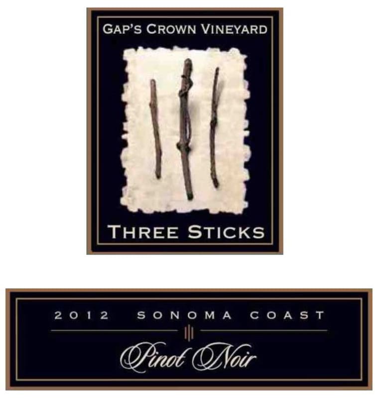 Three Sticks Gap's Crown Vineyard Pinot Noir 2012 Front Label