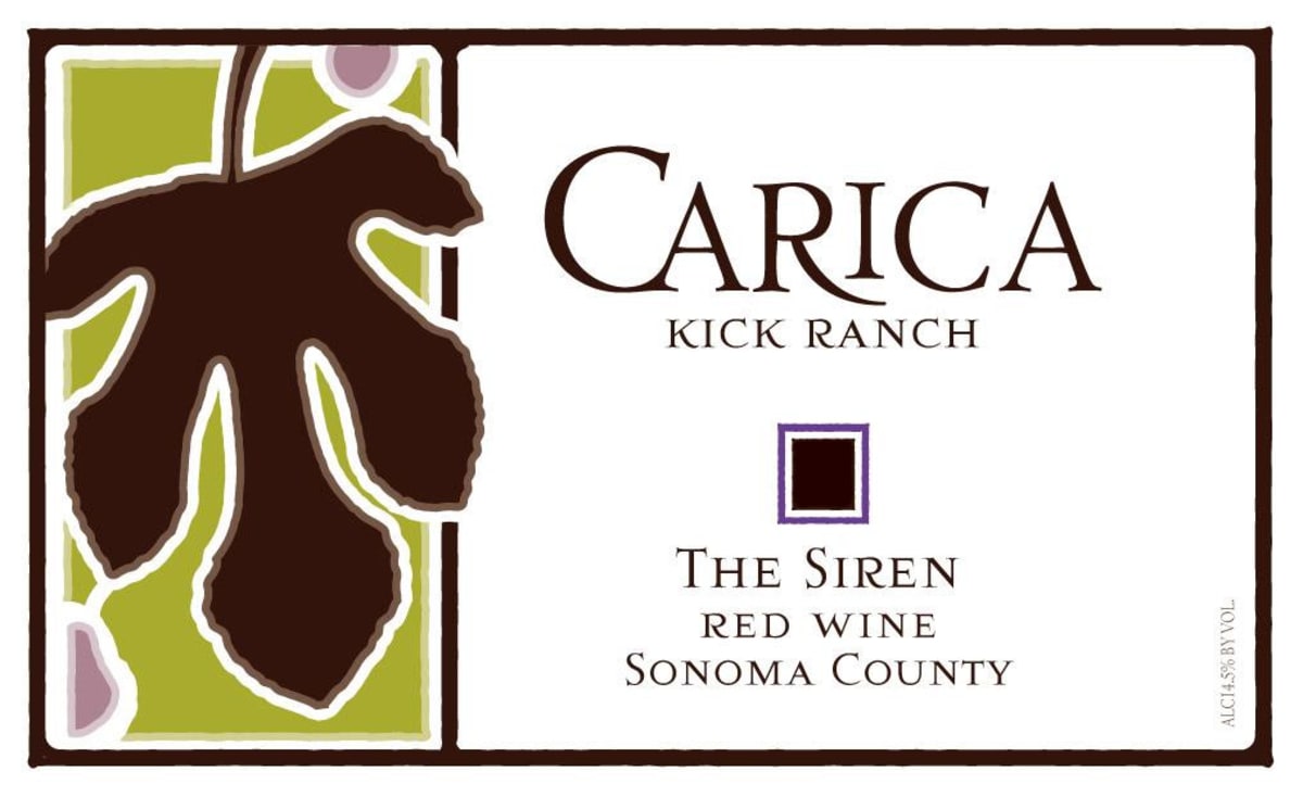 Carica Kick Ranch The Siren Red Wine 2010 Front Label