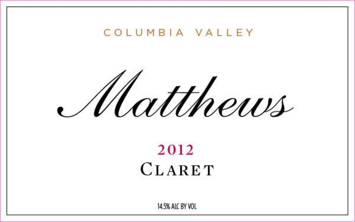 Matthews Winery Claret 2012 Front Label