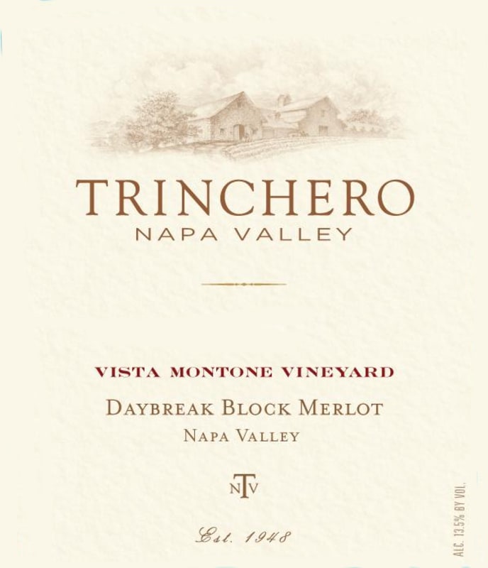 Trinchero Vista Montone Vineyard Daybreak Block Merlot 2012 Front Label