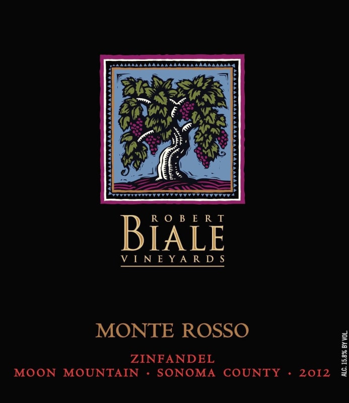 Robert Biale Vineyards Monte Rosso Zinfandel 2012 Front Label