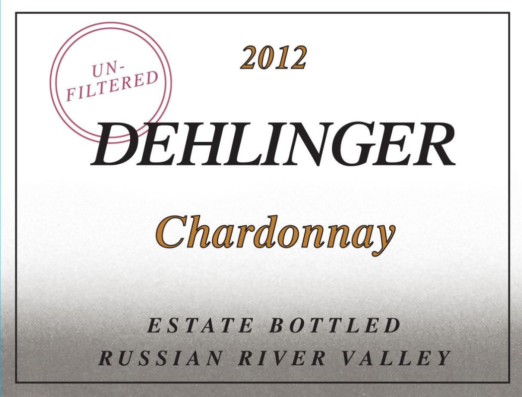Dehlinger Estate Chardonnay 2012 Front Label