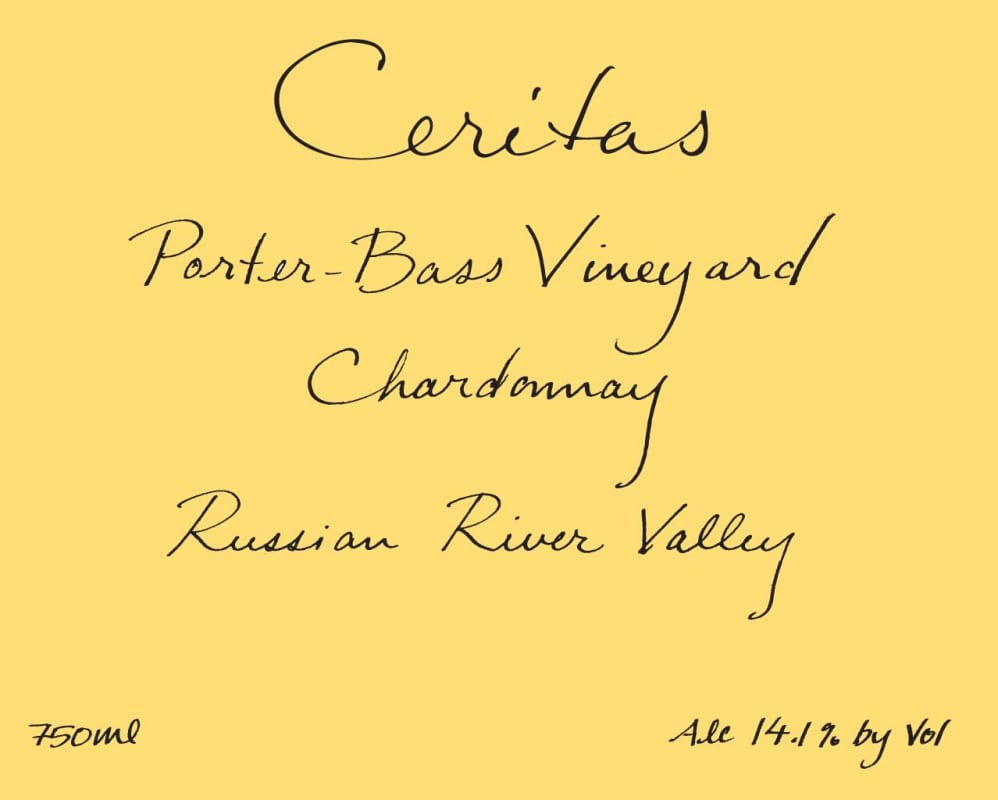 Ceritas Porter Bass Vineyard Chardonnay 2012 Front Label