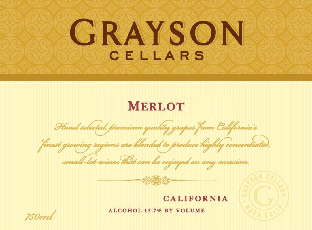 Grayson Cellars Merlot 2012 Front Label